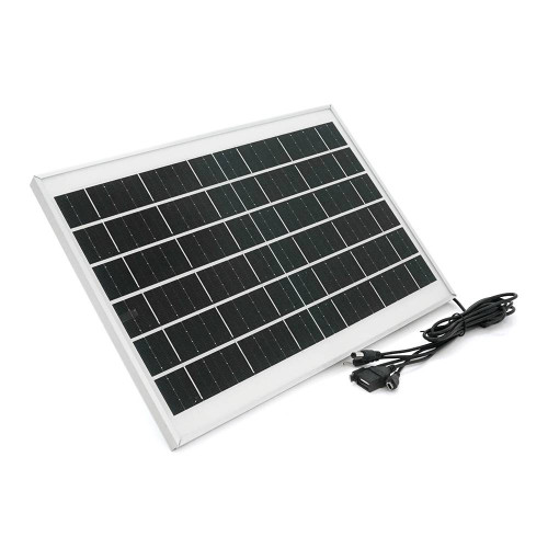 Сонячна панель 12W. Напруга 6В. Струм 2А. Вихід USB-A, mini-USB, micro-USB, DC 5.5×2.5 мм, DC 2.5×0.7 мм. 355×247×15 мм. 620 р.