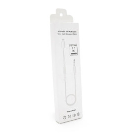 Кабель-перехідник MH021 Jack 3.5mm(M) => Lighting(M), 1м, White, Box