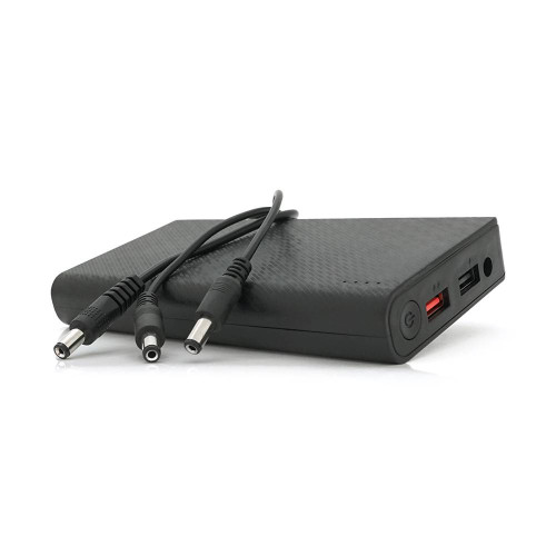 Портативний Power Bank18W для роутерів, Output: USB 5V/2A, DC9V,2.7A/12V1.5A, 14000mAh(7*2000mAh), 155х75х23мм, 460грам, Black, BOX