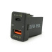АЗУ FPUV-G, PD+QC3.0, Type-C: 30W, 5V-3A/9V-3A/12V-2.5A, USB: 18W, 5V-3.4A/9V-2A/12V-1.5A, 33x23mm, LED Green, Black
