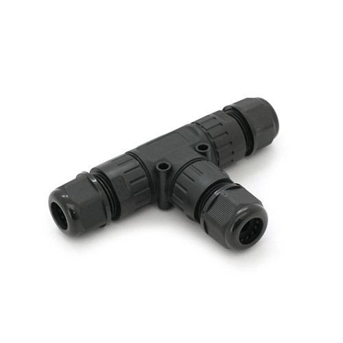 Кабельний T-розгалужувач EW-P20T-3P, під кабель 5-9 мм, 16A, 450V, Black