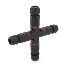 Кабельний T-розгалужувач EW-P20T-3P, під кабель 5-9 мм, 16A, 450V, Black