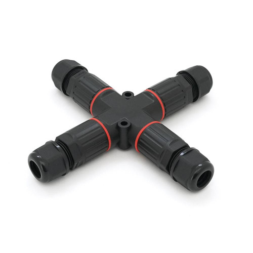 Кабельний T-розгалужувач EW-P20T-3P, під кабель 5-9 мм, 16A, 450V, Black