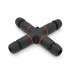 Кабельний T-розгалужувач EW-P20T-3P, під кабель 5-9 мм, 16A, 450V, Black