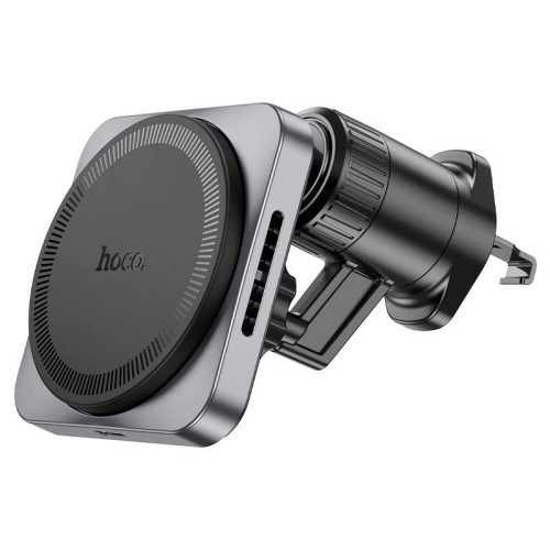 Автотримач HOCO HW15+ Wireless Charging 15W, кріплення на решітку, магніт, Black, Box