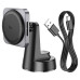 Автотримач HOCO HW16+ Wireless Charging 15W, кріплення на торпеду, магніт, Black, Box