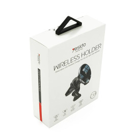 Автотримач Yesido C131+ Wireless Charging 15W, кріплення на решітку, магніт, Black, Box