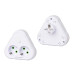 Розетка трійник із заземленням F201-White з вимикачем, 2 розетки, 2500W, 10A, 110-250V~Max, Blister