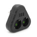 Розетка трійник із заземленням F202-Black, 2 розетки+3USB(1А), 2500W, 10A, 110-250V~Max, Blister