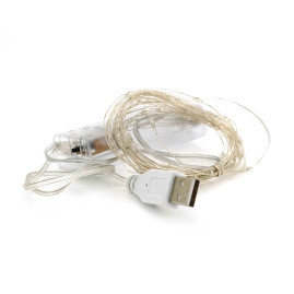 Гірлянди 30LED, 1 режим, 3 метри, прозора ізоляція, живлення від 3*АА, Mix Color, OEM