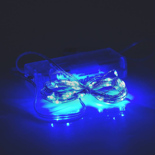 Гірлянди 50LED, 1 режим, 5 метрів, прозора ізоляція, живлення від 3*АА, Blue, ОЕМ