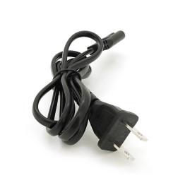 Кабель живлення CN 0.7m, 0.5mm, PC-184/2 A-C7 2 pin (американський роз'єм), Black, OEM Q50