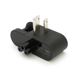 Перехідник складаний із заземленням, m-m, американка\3pin, Black, BOX