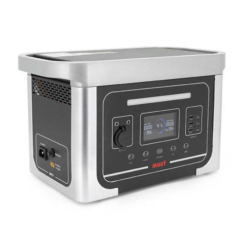 Must EM181-EM1024S 1000W LiFePO4 LCD, 12VDC, PV 25A MPPT, 230V ±5%, 6000 cycle 80% DOD, 25°C, 4xUSB, PD18W+2x60W, 2xAC 220V, 225*295*363, 17KG