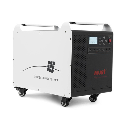 Must HBP1800-3024OS 3072W LiFePO4 LCD, 24VDC, PV 60A MPPT, 230V ±5%, 6000 cycle 80% DOD, 25°C, 4xUSB, 2x12V1A, Type-C, 3xAC 220V, 288*348*490, 33KG