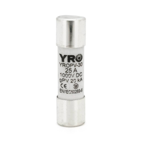 Плавкий запобіжник YROPV-30, 25A, 1000Vdc, 10×38mm, постійна напруга, 10 штук в упаковці, ціна за 1 штуку