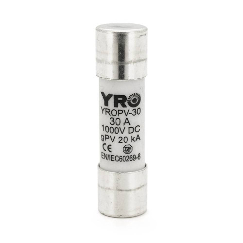 Плавкий запобіжник YROPV-30, 30A, 1000Vdc, 10×38mm, постійна напруга, 10 штук в упаковці, ціна за 1 штуку