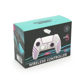 Геймпад Brazzers BR-P5/P4/NL беспроводной для PS5 RGB Wireless DOUBLE Motor Vibration, White, 3.7V, 1000mAh, Box