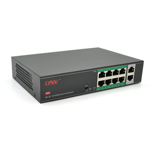 8ми портовий PoE комутатор з автоперезапуском ONV-H1108PSD, 8хРоЕ 100 Мбіт + 2хUplink 100 Мбіт до 250м, IEEE802.3af/at, загальна потужність120 Вт