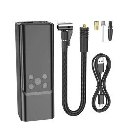 Портативний повітряний насос HOCO ZP7, до 10 атм, вбудований акумулятор 5000mAh, ліхтарик, Black, Box