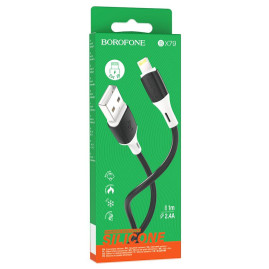 Кабель Borofone BX79, USB-Lighting, 2.4A, довжина 1м, Black, BOX