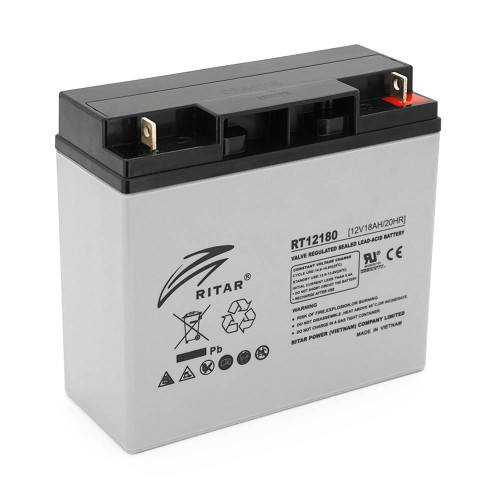 Акумуляторна батарея AGM RITAR RT12180GL5, Gray Case, 12V 18.0Ah(177х75х167 ) Q4