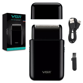 Електробритва VGR V-390 BLACK, шейвер, висувний триммер, Box