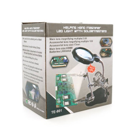 Тримач "третя рука" TE-801+LED, діамерт 60мм, 3.5-12X, Box