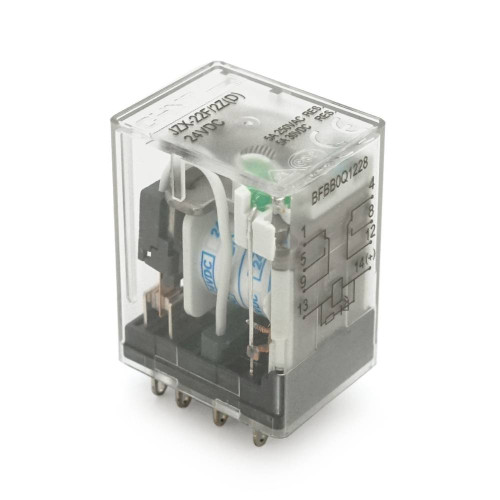 Реле електромагнітне CHINT JZX-22F(D)/2Z, DC24V, контактна група 2CO+2NO, (0,9~1,2) Вт, номінальний ток 5А, катушка 640×(1±10%)Ом, 27,5*21,5*35,5мм