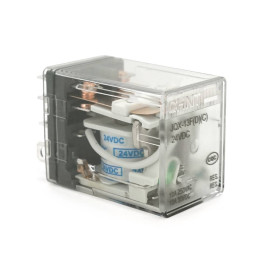 Реле електромагнітне CHINT JQX-13F(D)/2Z, DC24V, контактна група 2CO+2NO, (0,9~1,2) Вт, номінальний струм 10А, котушка 640×(1±10%)Ом, 27,5*21,5*35,5мм