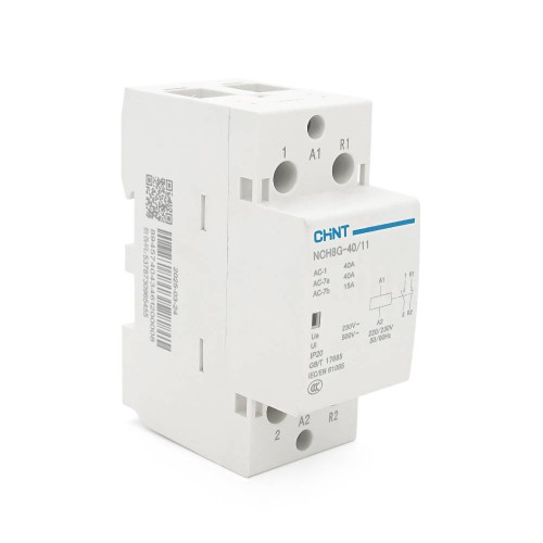 Контактор CHINT NCH8-40/11 220V,40А, 7.5kW, 1NC+1NO, на DIN-рейку, 85*65,5*36мм