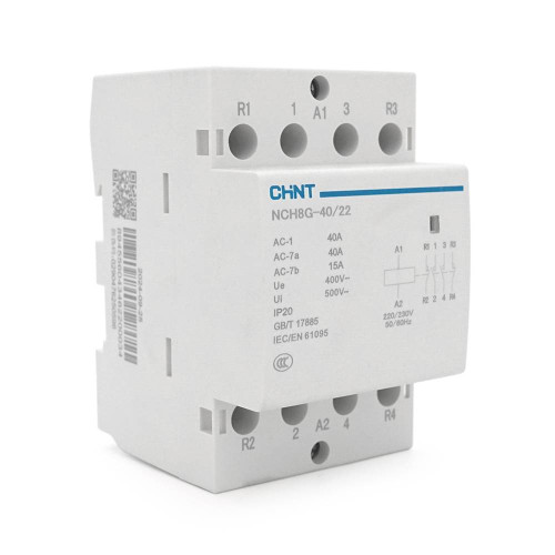 Контактор CHINT NCH8-40/22 220V,40А, 26kW, 2NC+2NO, на DIN-рейку, 85*65,5*54мм