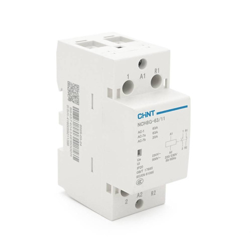 Контактор CHINT NCH8-63/11 220V,63А, 12kW, 1NC+1NO, на DIN-рейку, 85*65,5*36мм