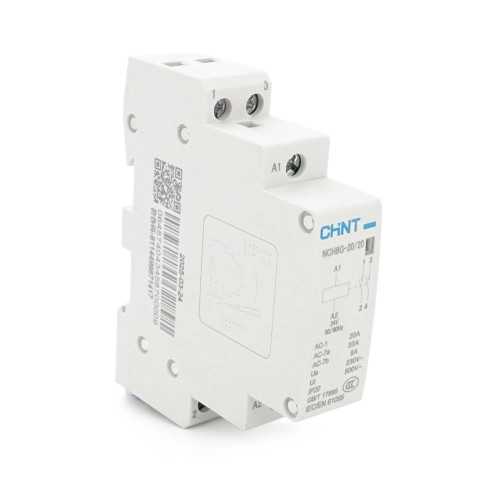 Контактор CHINT NCH8-20/20 AC24V,20А, 4kW, 2NO, на DIN-рейку, 85*65,5*18мм