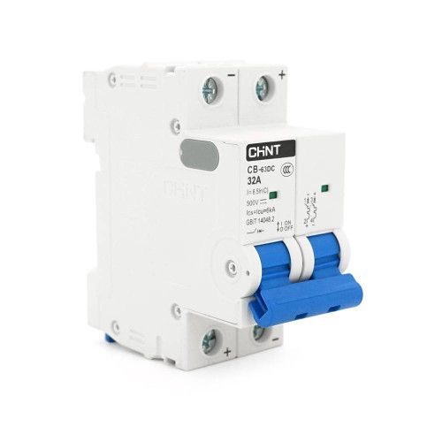 Автоматичний вимикач постійного струму CHNT CB-63DC 2P 32A, DC500V, 6kA, DIN, 86*36*49.5mm