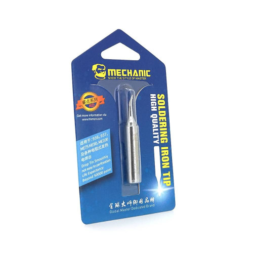 Жало для паяльника MECHANIC BW 900M-T-IS 4*6,3mm, мідь, гальванічне покриття, висока теплопровідність, швидке нагрівання, широкий конус гнутий