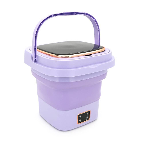 Пральна машина H576 MINI P, складана, 9л, 12В, 25Вт, 1.2кг, LED-індикатор, електронне управління, 29,5*29,5(14.5)мм, пластик, фіолетовий