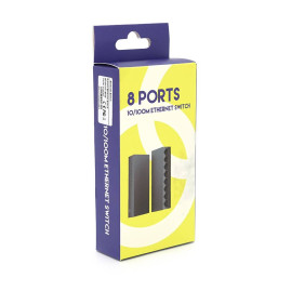 Комутатор UT-SF08, 8 портів Ethernet 10/100 Мбіт/с, USB DC5V0.6A. 120*36*21mm, BOX Q60