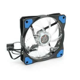 Кулер корпусний 12025 DC sleeve fan 3pin + 4pin - 120*120*25мм, 12V, 1100об/хв, Blue
