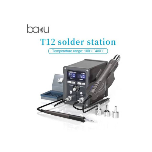 Паяльна станція BAKU BA-898D+, 2у1, цифрова індикація, паяльник/паяльний фен з блоком регулювання, Box
