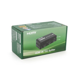 Активний HDMI сплітер 1=>2 порти, 4K, 2K, 3D, 1080Р, 1,4 версія, DC5V/2A, Metal, Box