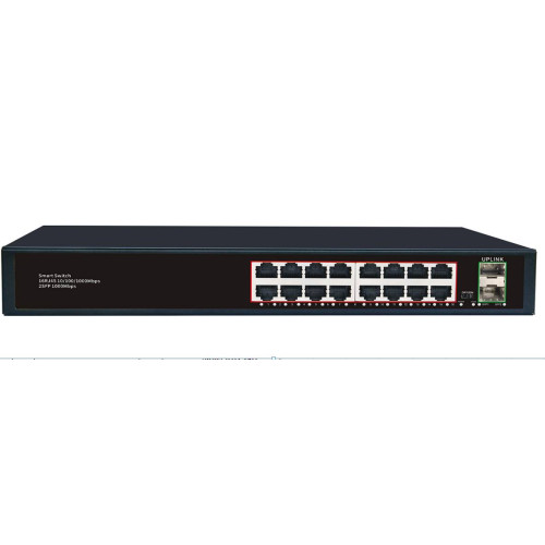 Комутатор Merlion MG1016S 16 портів RJ45 Ethernet + 2 SFP 10/100/1000 Мбіт/сек. метал AC220V.