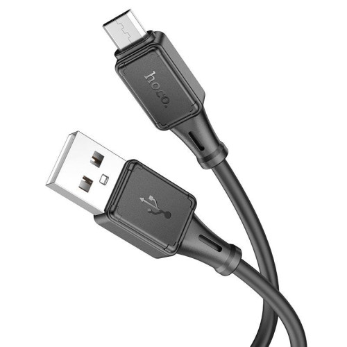 Кабель Hoco X101 Silicone, Micro-C-USB, 2,4А, довжина 1м, Black, BOX