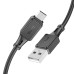 Кабель Hoco X101 Silicone, Micro-C-USB, 2,4А, довжина 1м, Black, BOX