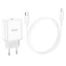 Набір СЗУ 110-240V HOCO C104A + кабель Lighting, 1xUSB-C, PD20W, кабель 1м, White, Box