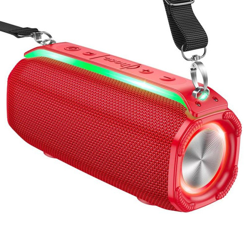 Портативна колонка HOCO HC23 IPX4, BT 5.0, 2x5W, RGB підсвічування, Red, Box