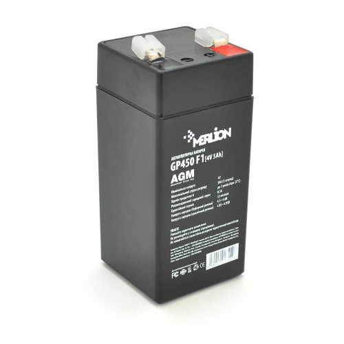 Акумуляторная батаре MERLION AGM GP450F1 4 V 5 Ah ( 47 x 47 x 100 (105 ) ) Q30