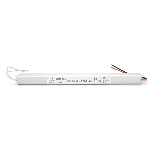 Імпульсний блок живлення для LED, HM-36W-12V-3А (36Вт) 260V IP20 (259*18*18)