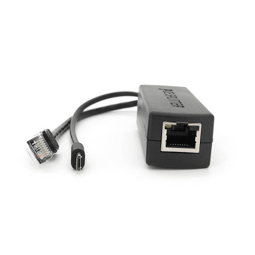 POE спліттер AOT-0524 48V-5V, RJ45, Mini-USB (10/100Мбіт, Вхід-48V/Вихід 5V 2.4А)