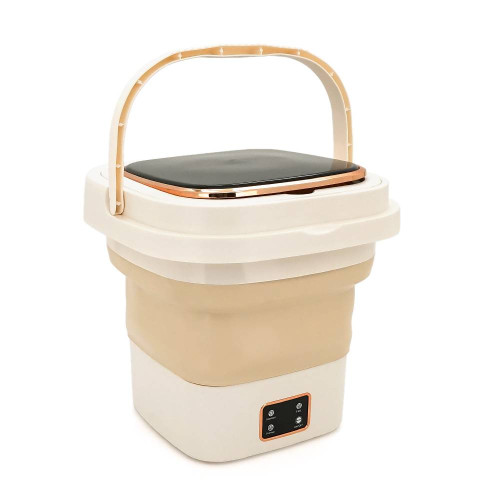 Пральна машина H576 MINI B, складана, 9л, 12В, 25Вт, 1.2кг, LED-індикатор, електронне керування, 29,5*29,5(14.5)мм, пластик, бежевий